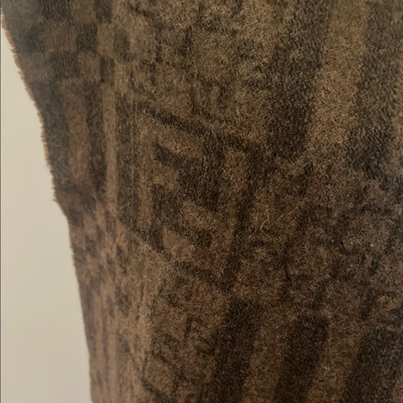 FENDI Wool Scarf Brown Black with F F lettering 60”x14” - Picture 7 of 12